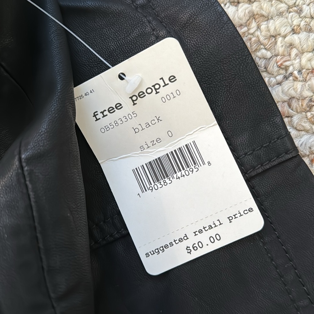 Free People Black Faux Leather Skirt - Picture 5 of 6